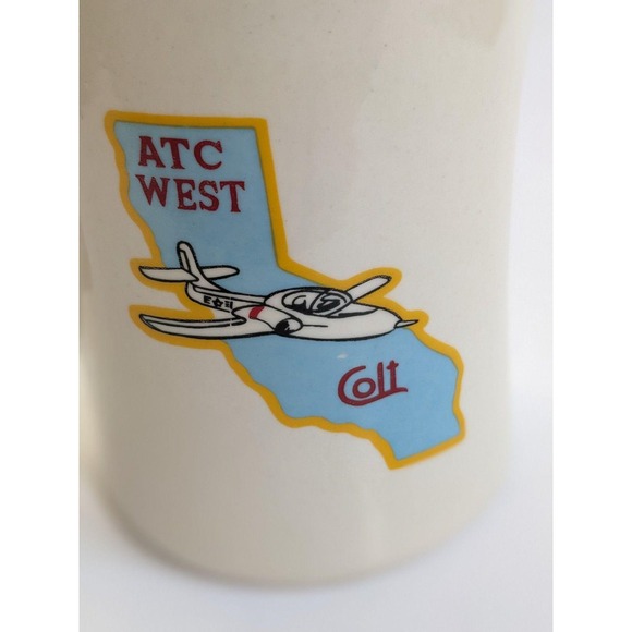 ATC West Colt California Aviation Mug USAF Pilot Wings Military Service Co. VTG - Picture 6 of 10